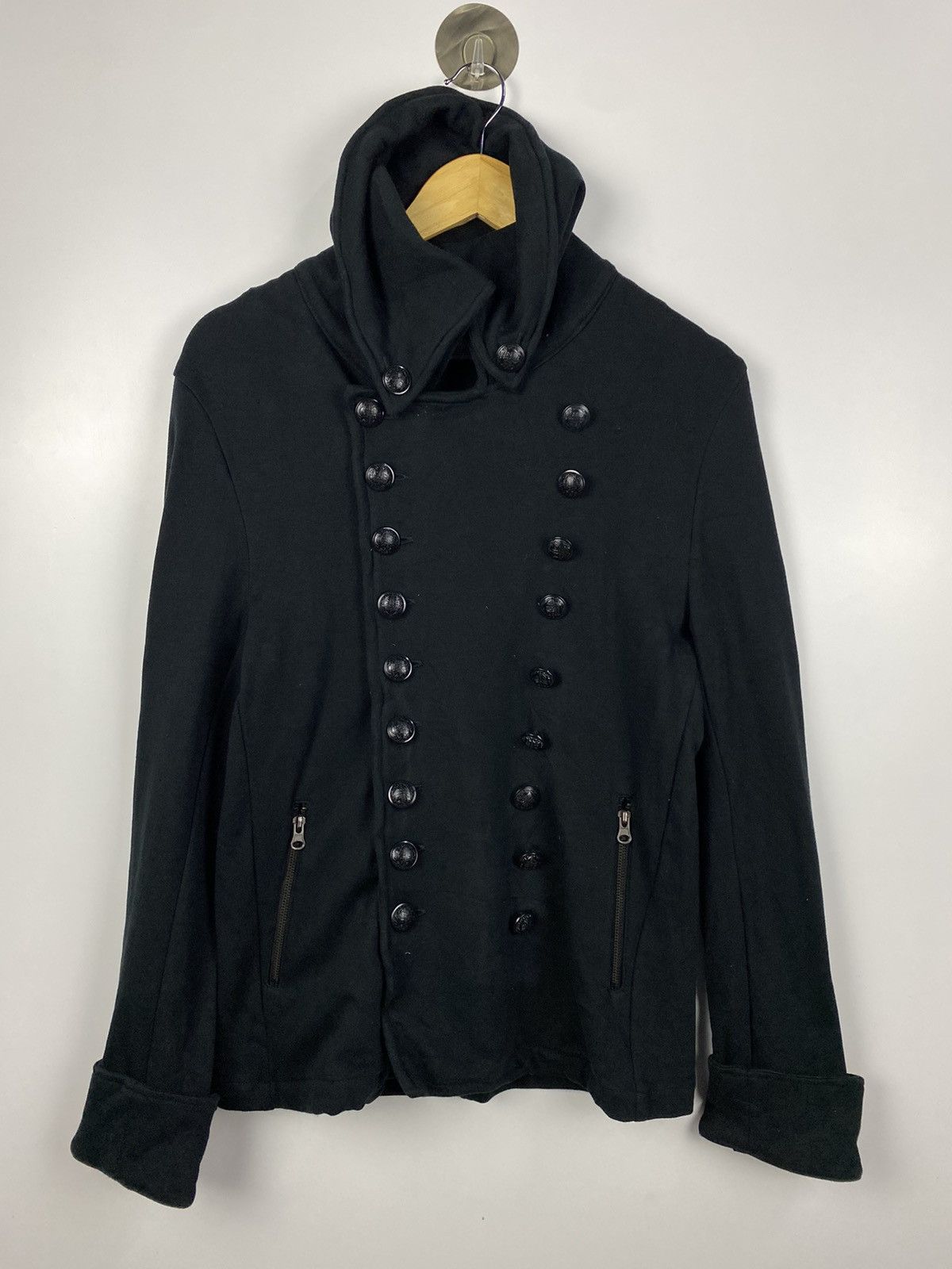image of Archival Clothing Vintage Evolution Double Breasted Jacket in Black, Men's (Size Medium)