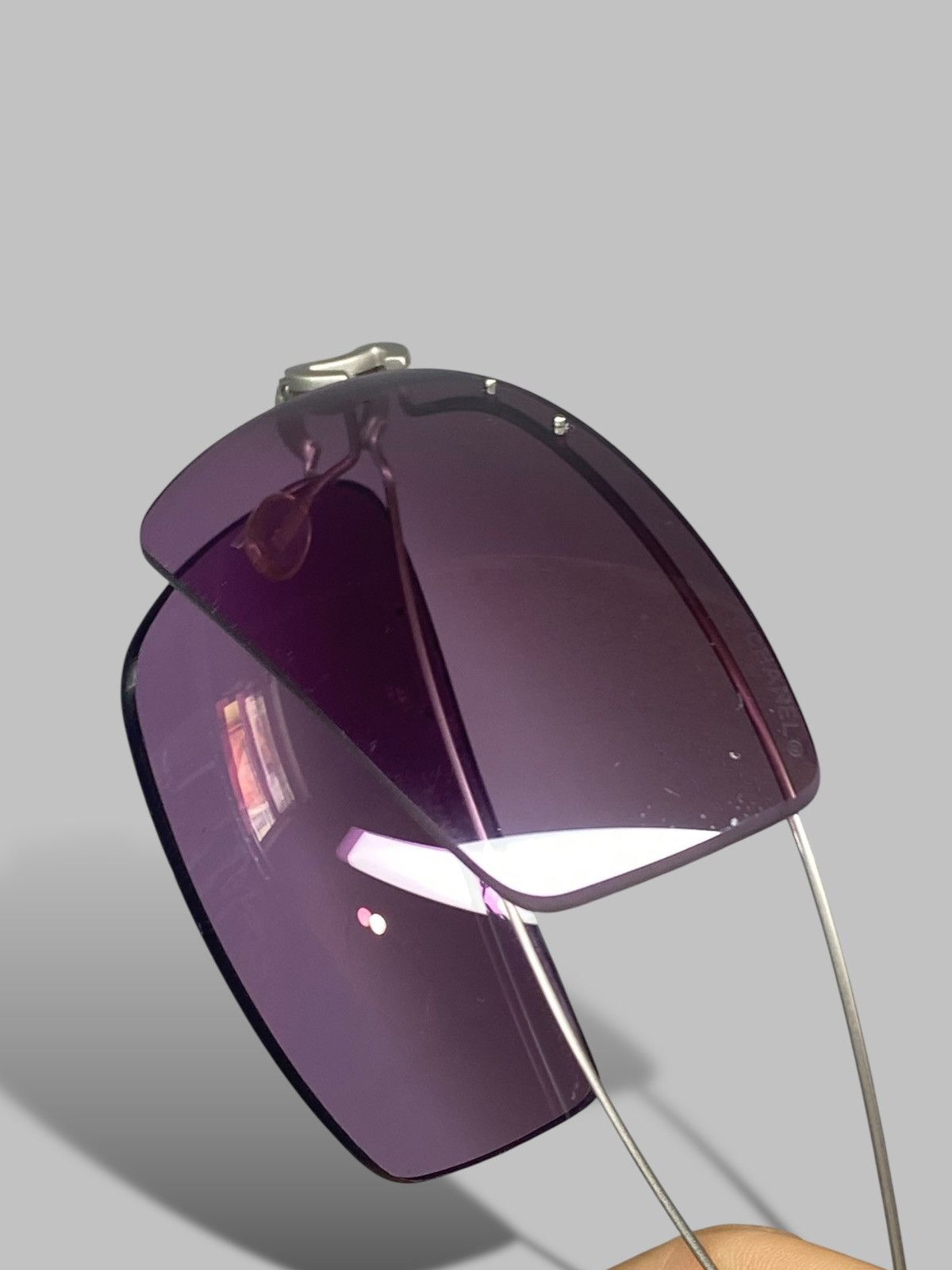 Chanel 2000s Chanel Foldable Logo Sunglasses Lavander Gradient Y2k Size ONE SIZE - 12 Thumbnail