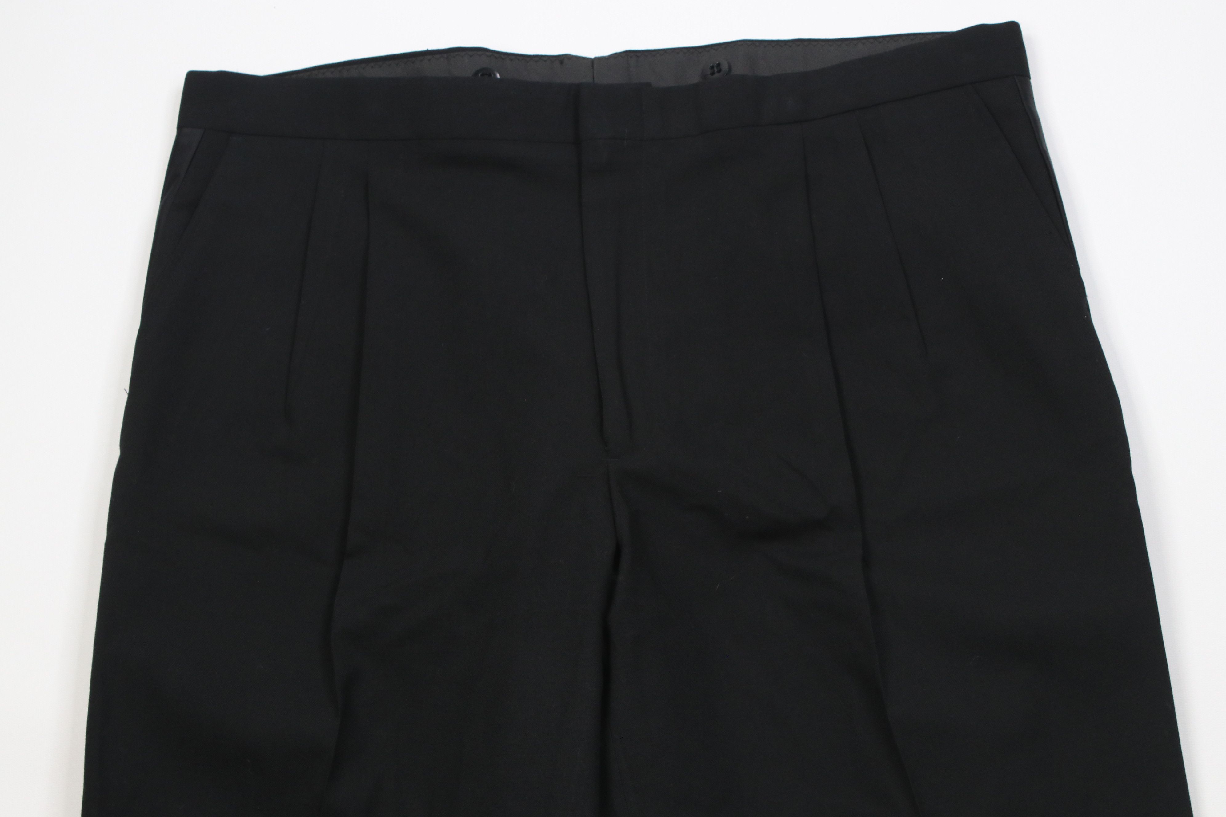 Vintage Vintage 70s Streetwear Wide Leg Tuxedo Pants Black USA Size US 40 / EU 56 - 2 Thumbnail