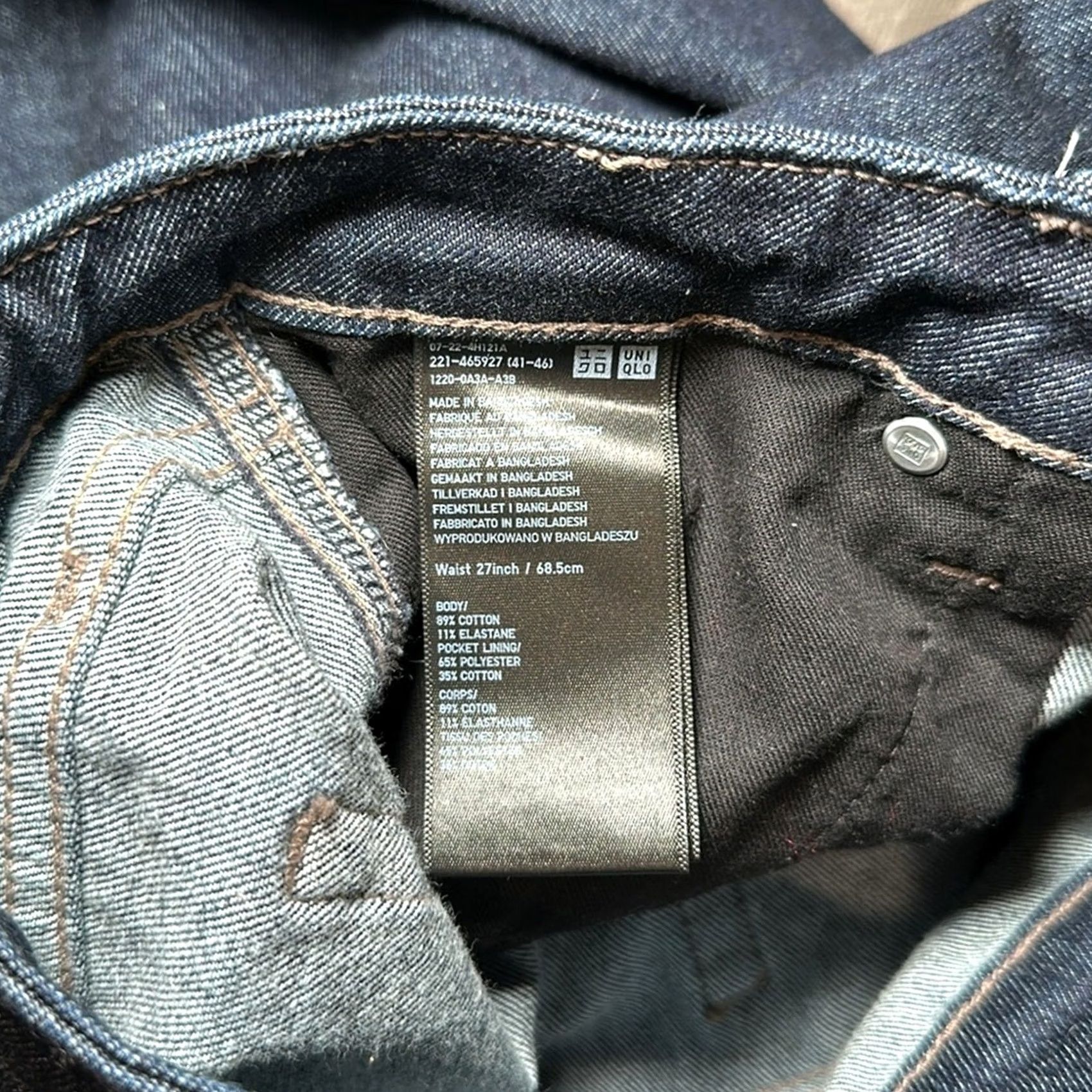 Uniqlo VINTAGE Uniqlo Women Jeans Slim Straight Mid Rise 27 Blue Regular Size 27 89% Cotton 11% Elastane Size 27" / US 4 / IT 40 - 8 Thumbnail