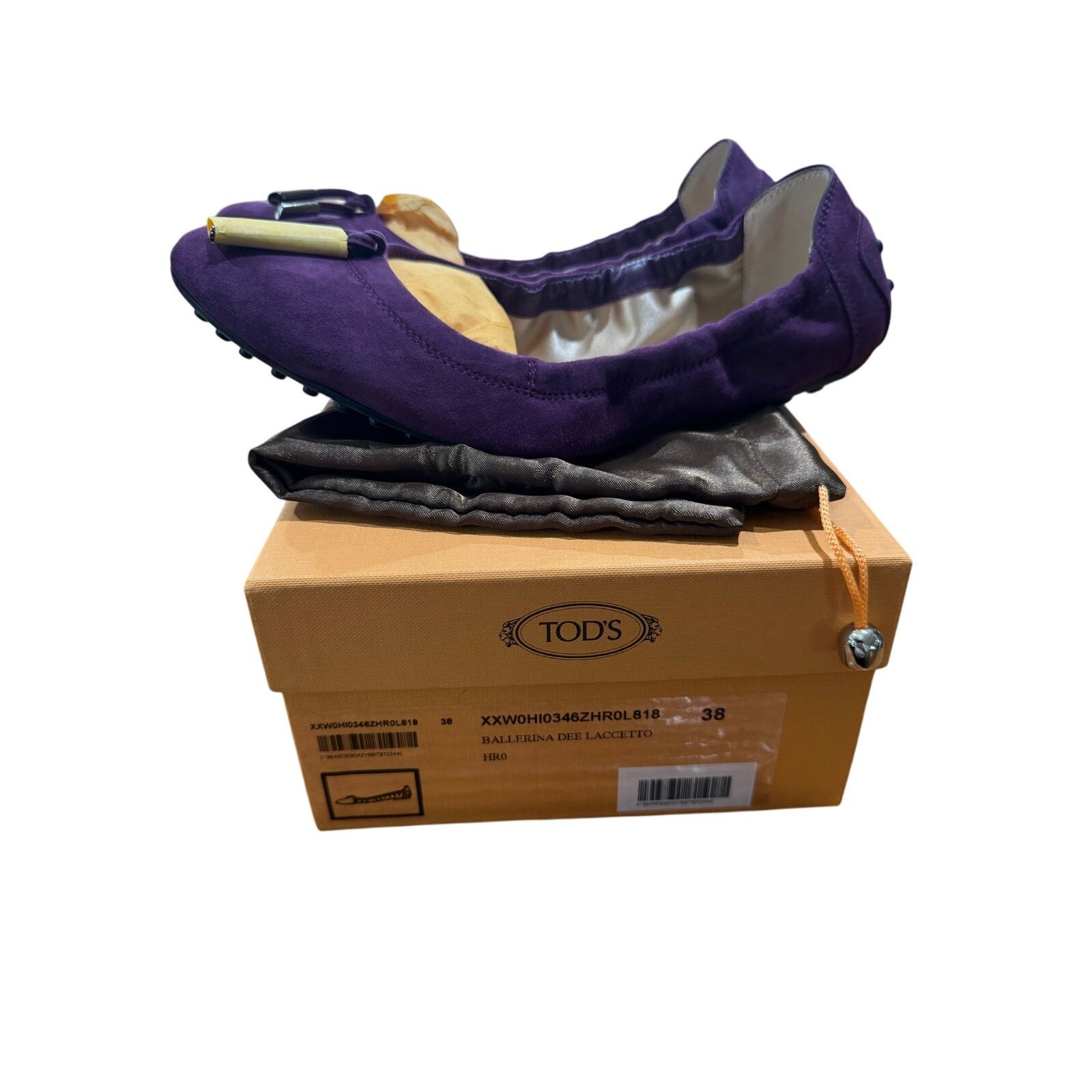 Tod's Tods Purple Suede Ballerina Dee Laccetto Ballet flats sz. 38 Size US 8 / IT 38 - 8 Thumbnail