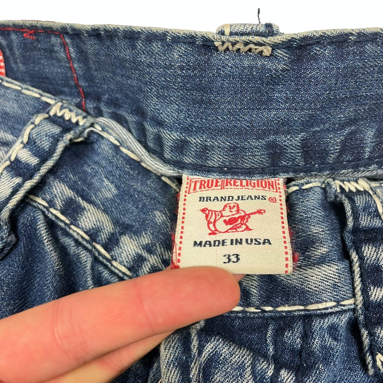 True Religion True Religion Bobby Big QT Men Blue Cotton Straight Jeans 33 Size US 33 - 13 Thumbnail