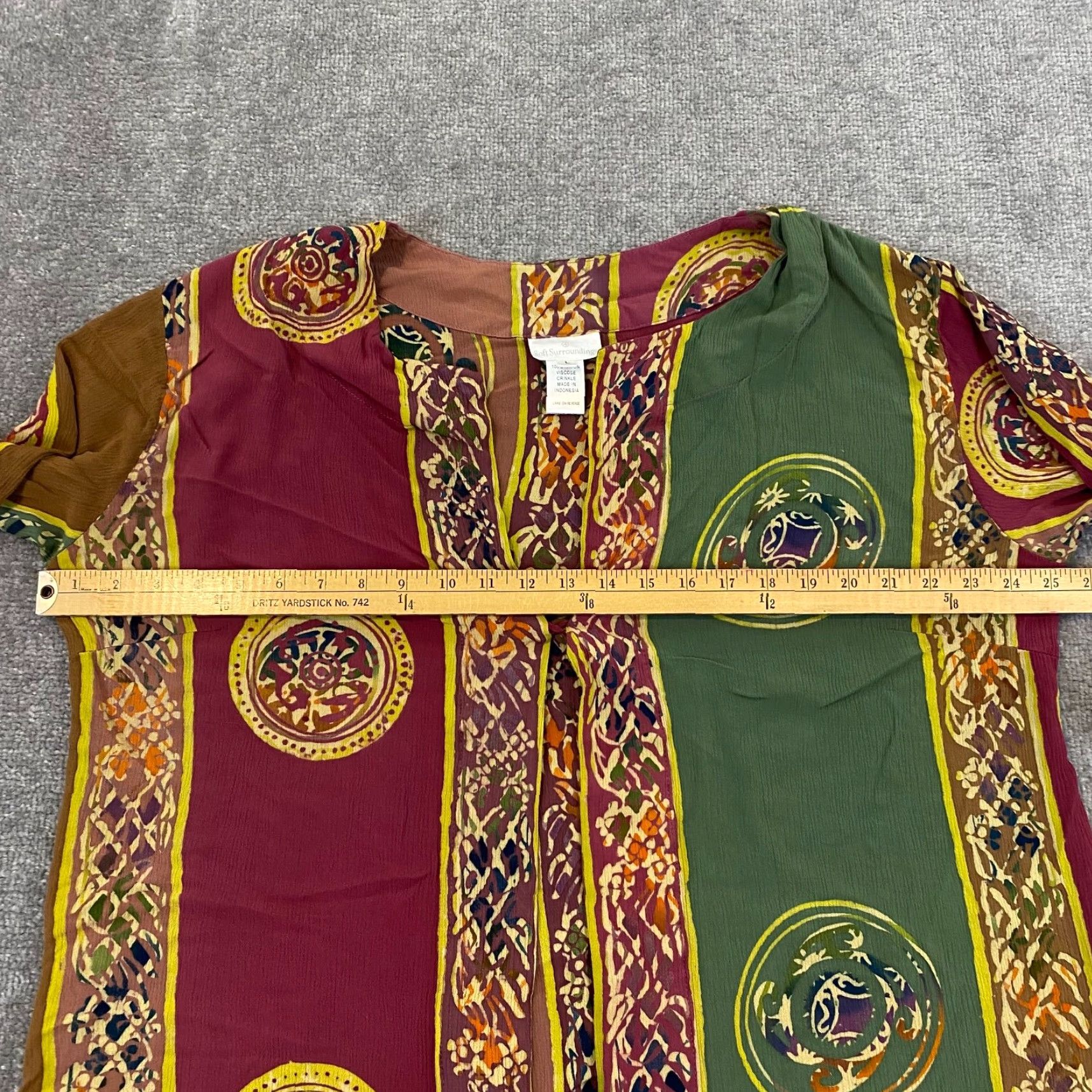 Soft Surroundings SOFT SURROUNDINGS Batik Tunic Top Womens Large Multicolor Viscose Rayon Oversize Tunic Blouse Size L / US 10 / IT 46 - 5 Thumbnail
