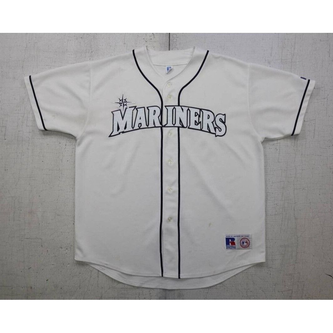 Russell Athletic VTG Russell Athletic Seattle Mariners Jersey Size XL White Size US XL / EU 56 / 4 - 1 Thumbnail