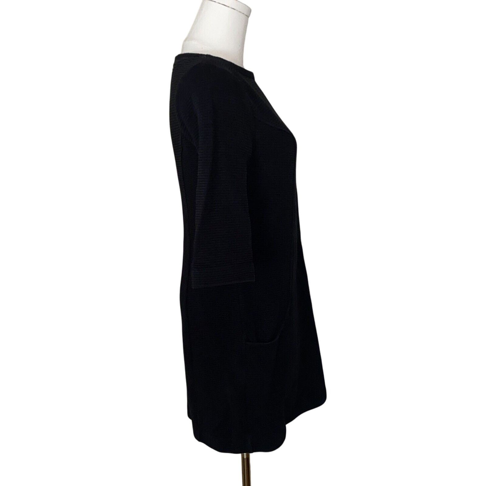 Boden Women's Boden Ribbed-knit 3/4 Sleeve Black Mini Dress 8 Size M / US 6-8 / IT 42-44 - 12 Thumbnail