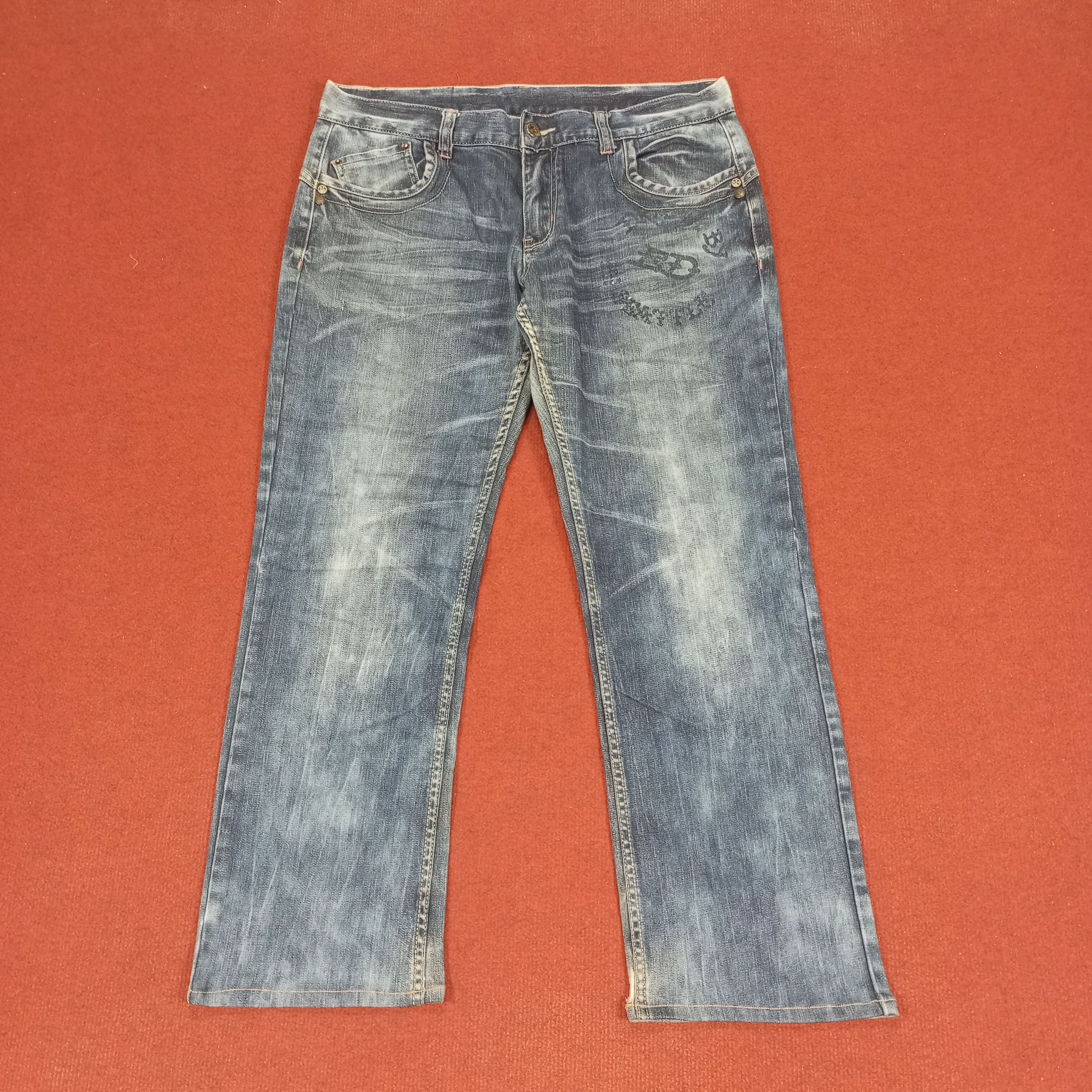 Christian Audigier × Ed Hardy × Vintage Ed Hardy Skulls Design Streetwear Style Jeans Size US 35 - 4 Thumbnail