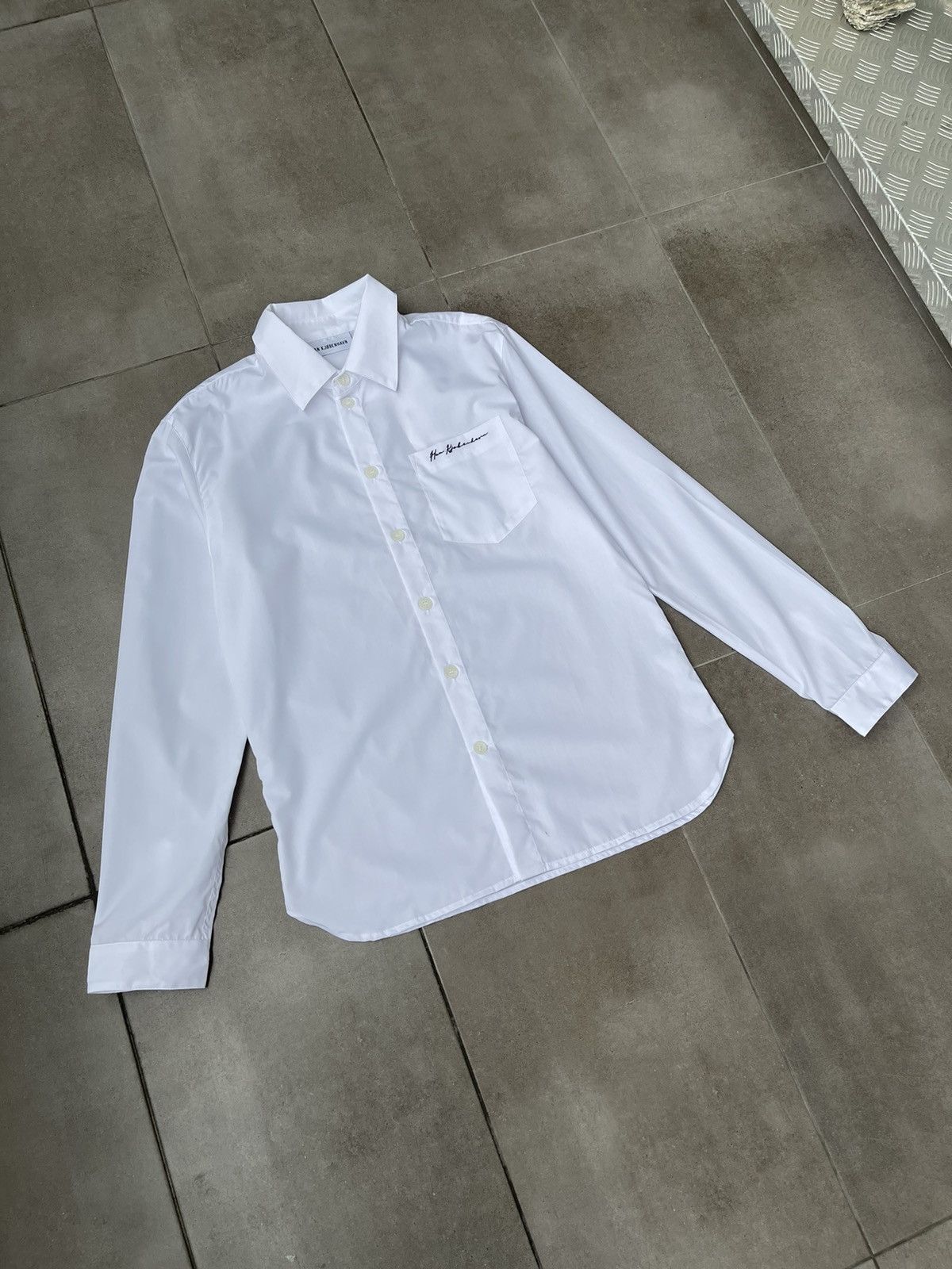 Han Kjobenhavn !DS! FW22 Han Kjobenhavn Poplin Script Logo White Shirt Size US S / EU 44-46 / 1 - 10 Thumbnail