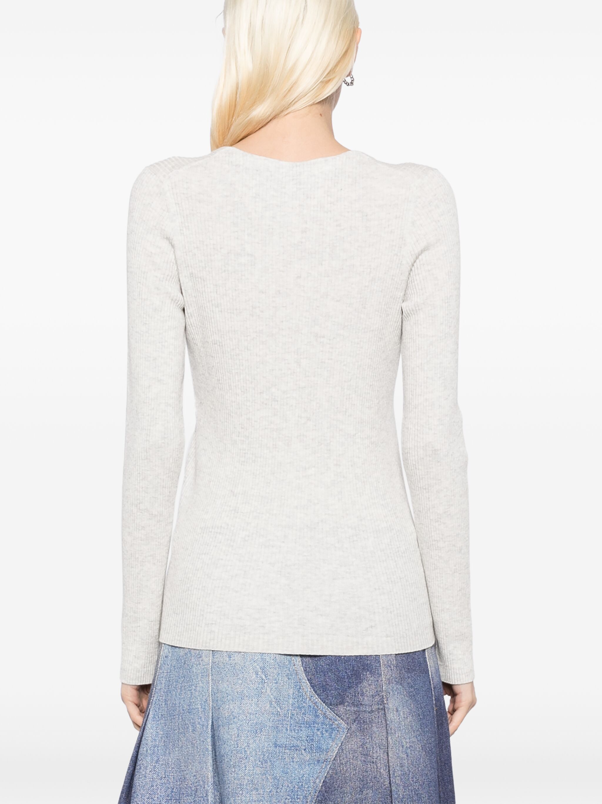 Maison Kitsune o1s22i1n1124 Slim Fit Baby Fox Cardigan in Light Grey Size L / US 10 / IT 46 - 4 Thumbnail