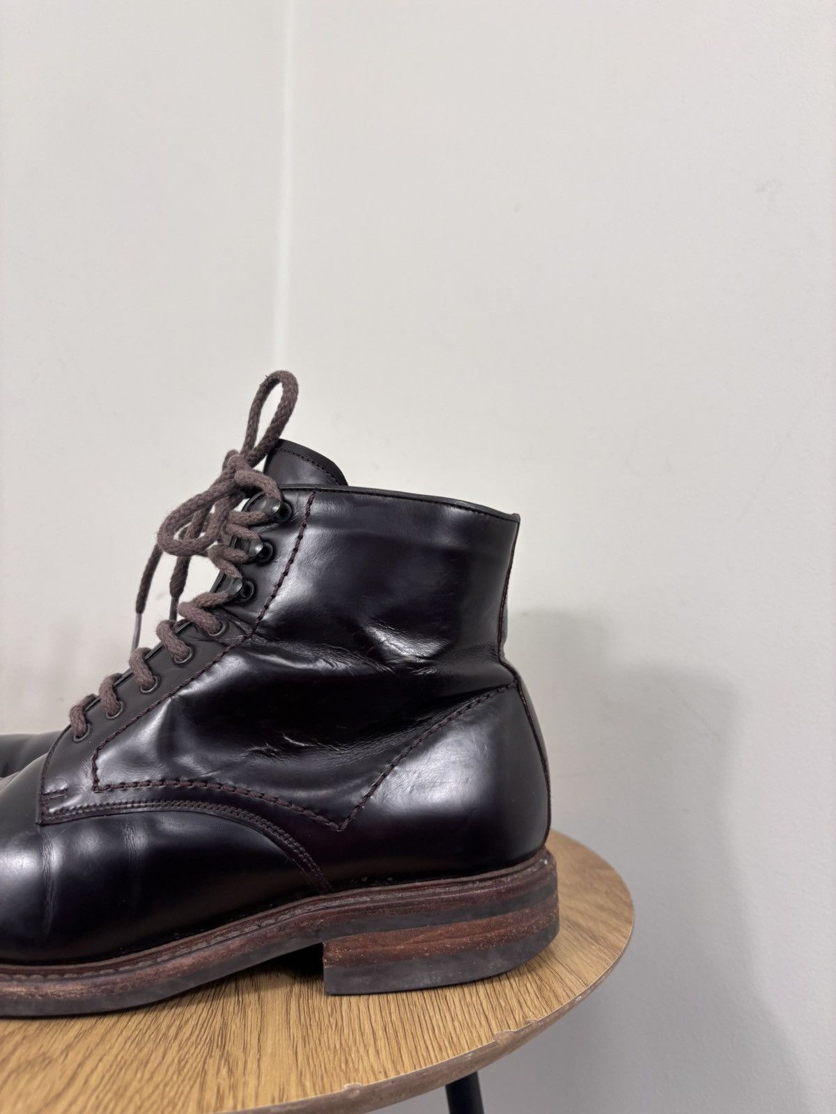 Other Dainite Sole Men’s Burgundy Brown Leather Lace Up Boots Size US 6.5 / EU 39-40 - 12 Thumbnail