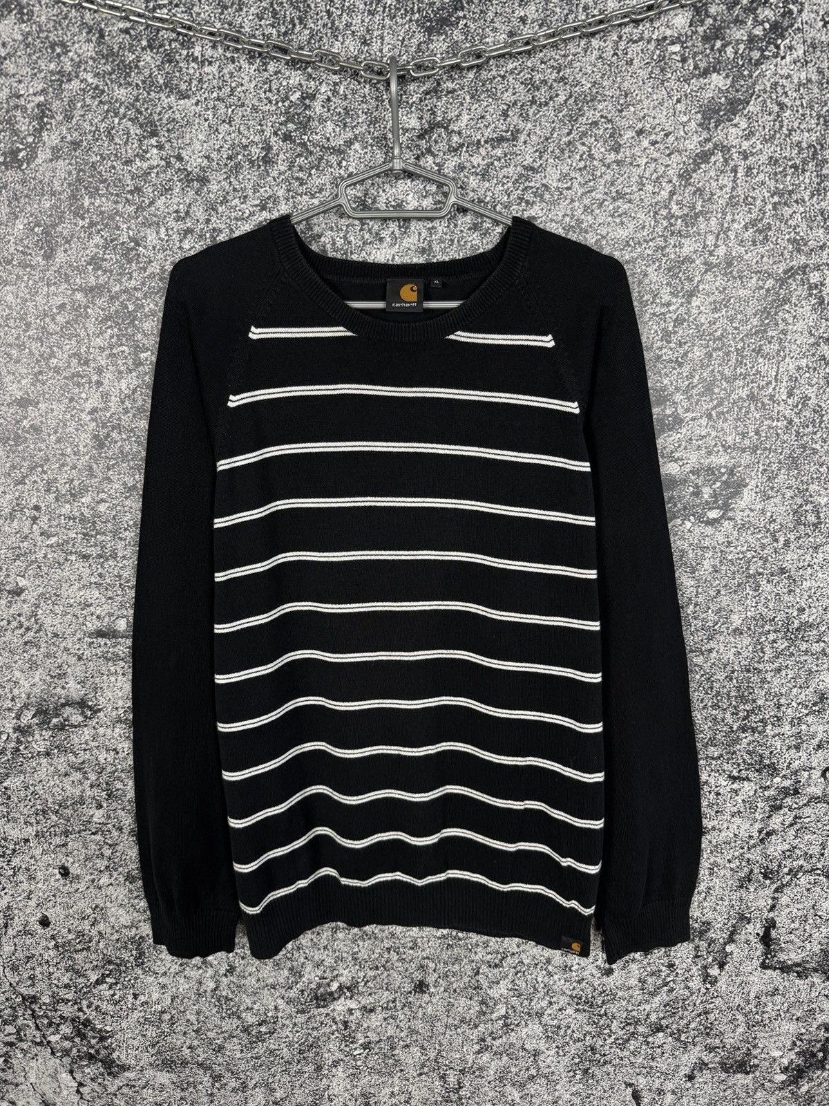 Carhartt Carhartt Shaft Ike Stripe Sweater Knit Pullover VTG Size XL Size US XL / EU 56 / 4 - 1 Thumbnail