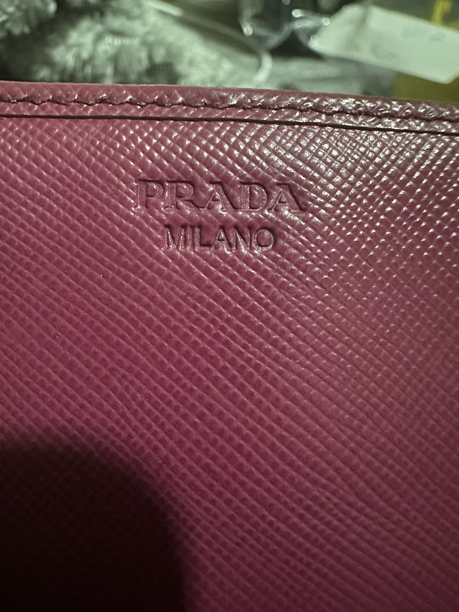 Prada Authentic Prada Wallet Saffiano Long Logo Magenta Size ONE SIZE - 16 Thumbnail