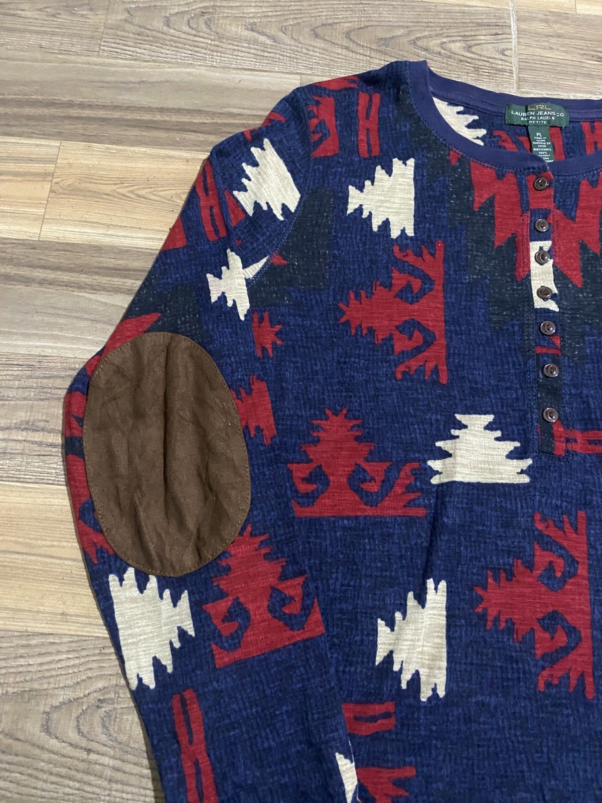 Designer × Polo Ralph Lauren × Vintage POLO RALPH LAUREN AZTEC LONG SLEEVE TEE Size ONE SIZE - 3 Thumbnail