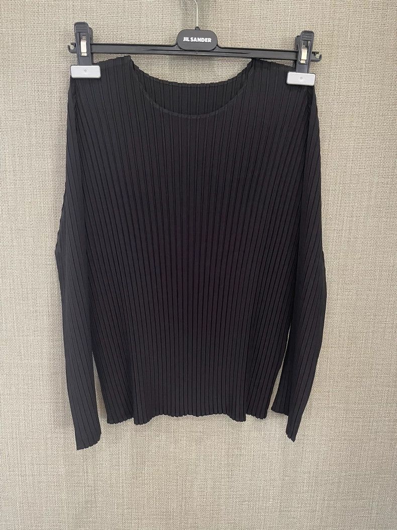 Issey Miyake Issey Miyake Black Pleated Sweater - dmc Size US M / EU 48-50 / 2 - 1 Thumbnail