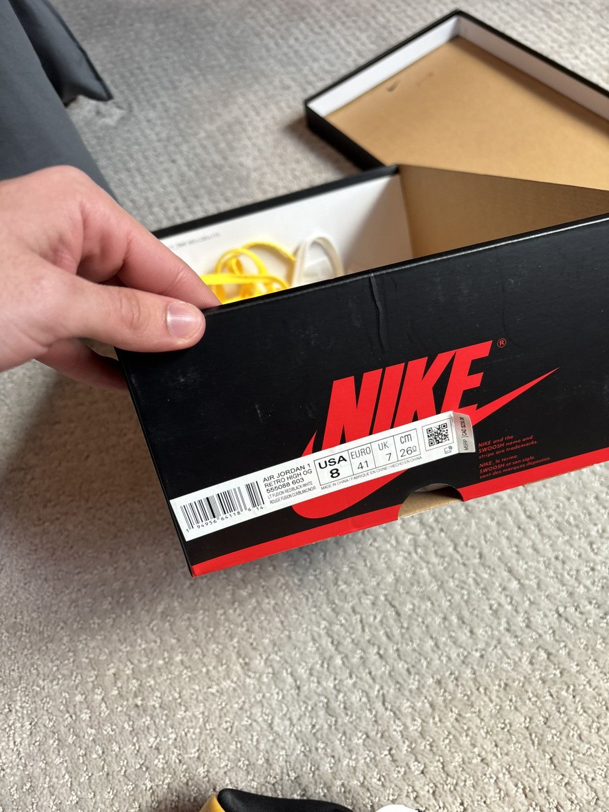 Jordan Brand Jordan 1 high red fusion Size US 8 / EU 41 - 4 Thumbnail