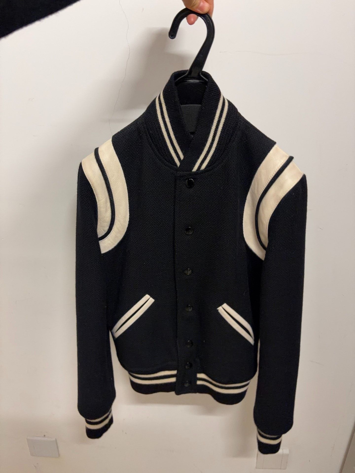 Saint Laurent Paris SAINT LAURENT Varsity Jacket Leather Sleeves Size XXS / US 00 / IT 34 - 1 Thumbnail