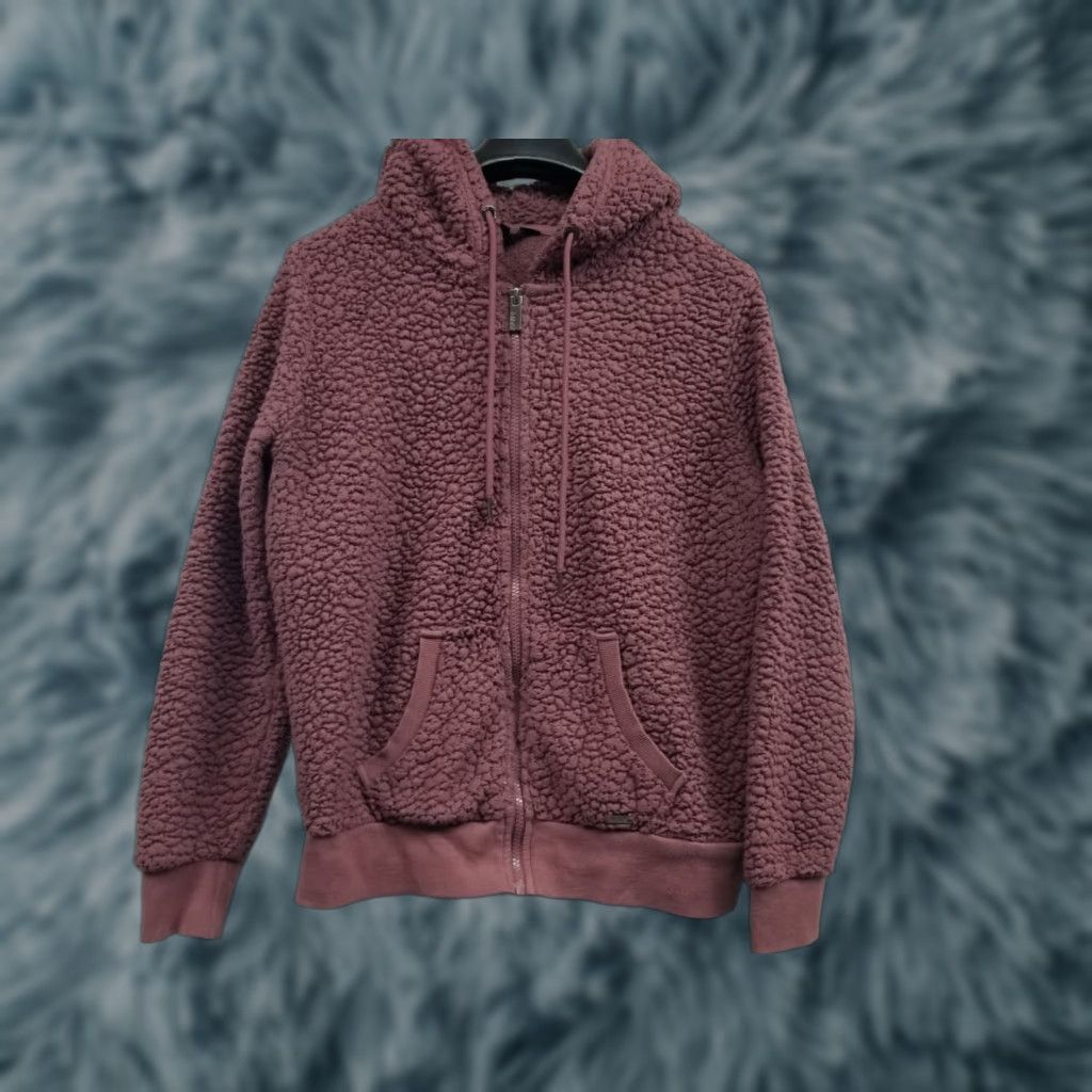 Vintage Marc New York Sherpa Full Zip Hoodie Jacket Sweater Pink Mauve Womens Size Small Size S / US 4 / IT 40 - 1 Thumbnail