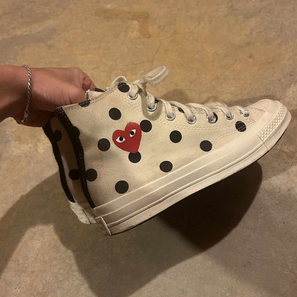 Comme des Garcons PLAY × Converse Converse All Star 70 Hi CDG Play Polka Dot US 6 Size US 6 / EU 39 - 5 Thumbnail