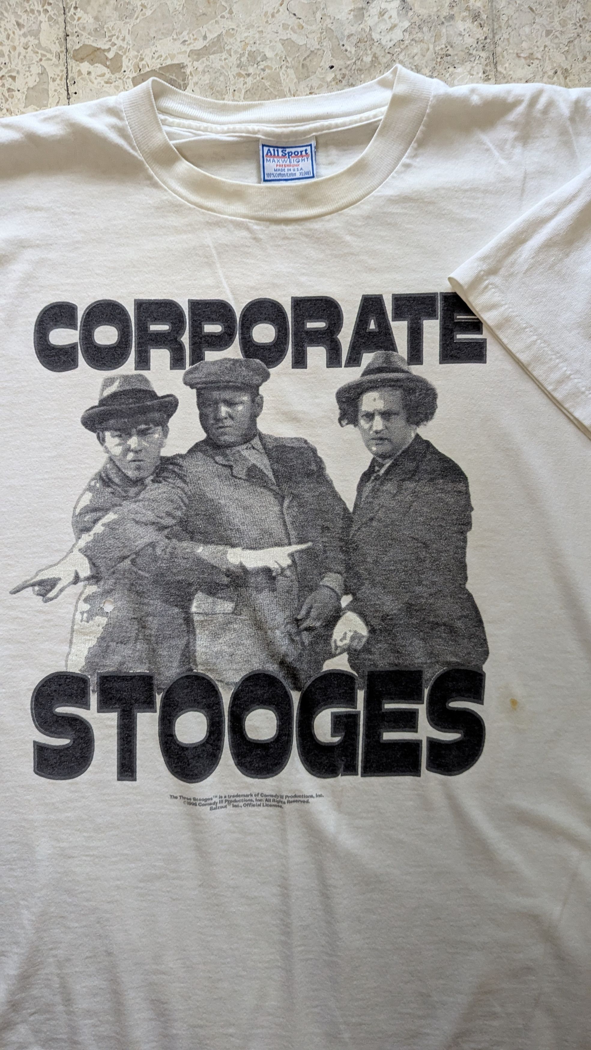 Vintage Vintage 90s The Three Stooges - Corporate Stooges movie Size US XL / EU 56 / 4 - 1 Thumbnail