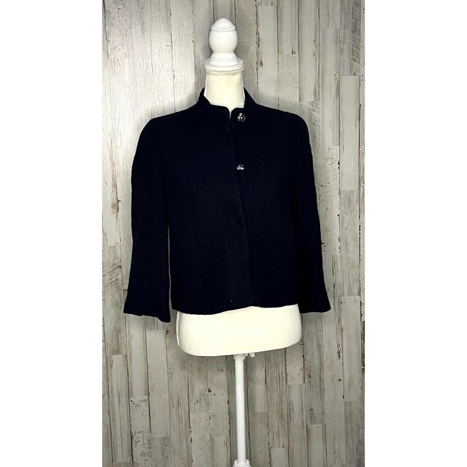 Isaac Mizrahi Isaac Mizrahi for Target Women's Navy Blue Tweed Jacket Size M / US 6-8 / IT 42-44 - 1 Thumbnail