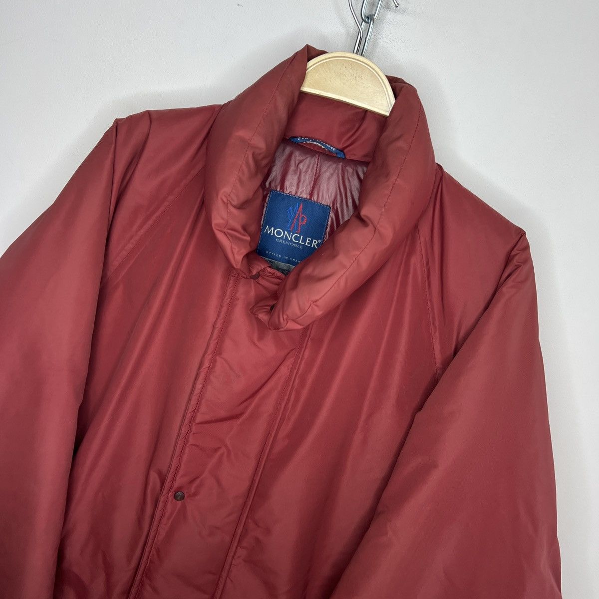 Moncler Vintage 90s Moncler Puffer Goose Down Jacket Red Nylon Size US XXL / EU 58 / 5 - 5 Thumbnail