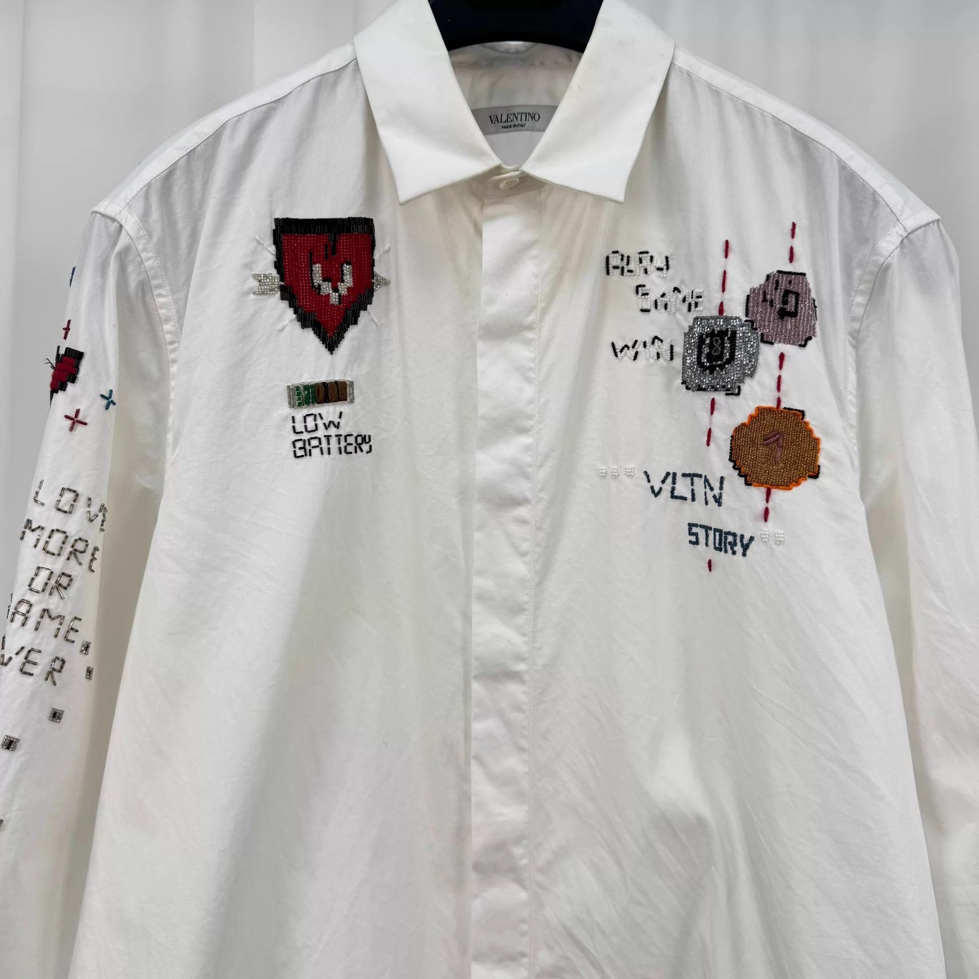 Valentino Valentino beaded embroidered logo shirt 41 95 L Size US L / EU 52-54 / 3 - 3 Thumbnail