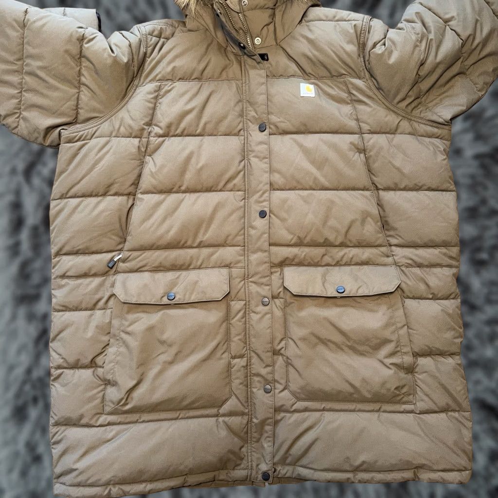 Carhartt Carhartt Women’sRain Defender Hooded Puffer Parka Jacket OC5456-W 3XL Fur Brown Long Women Coat Winter Outdoor Hooded Plus Size Size XXL / US 16-18 / IT 52-54 - 1 Thumbnail