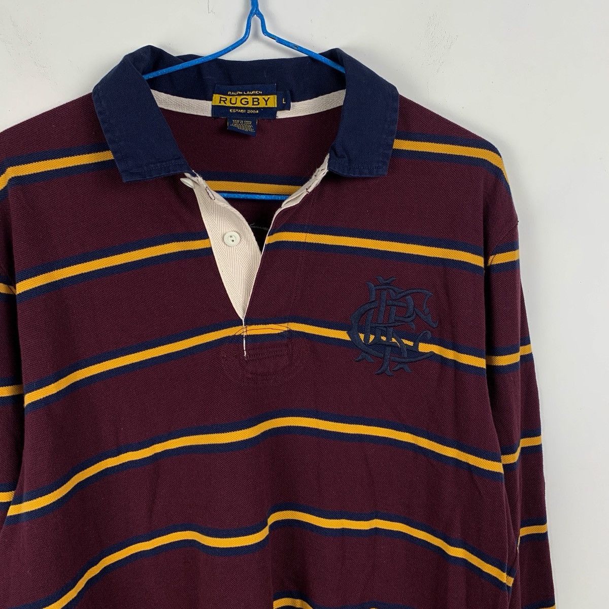 Polo Ralph Lauren Polo Ralph Lauren "2" Striped Rugby Long Sleeve Polo Shirt Size US L / EU 52-54 / 3 - 2 Thumbnail
