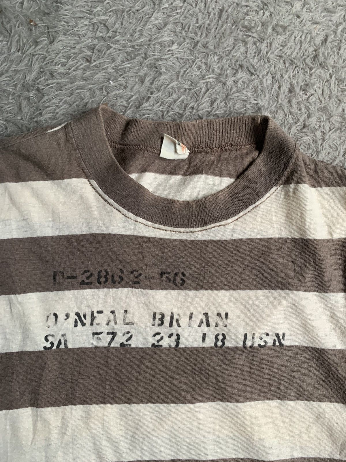 Japanese Brand Vintage Warehouse Usn Prison Stripe Tshirt Tee Size US S / EU 44-46 / 1 - 2 Thumbnail