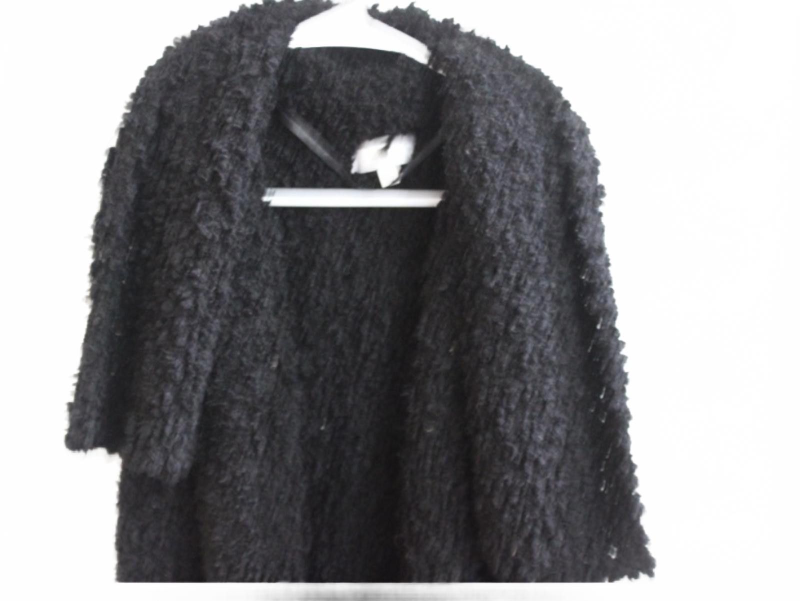 Other New Directions Black Faux Shearling Open Front Coat Vest Med Size M / US 6-8 / IT 42-44 - 3 Thumbnail