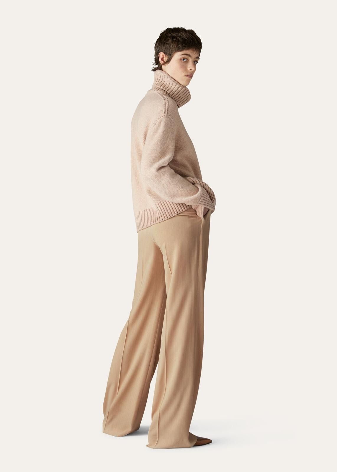 Loro Piana o1srvl11e0824 Jail Chalk Stripes Silk Trouser in Beige Size 27" / US 4 / IT 40 - 3 Thumbnail