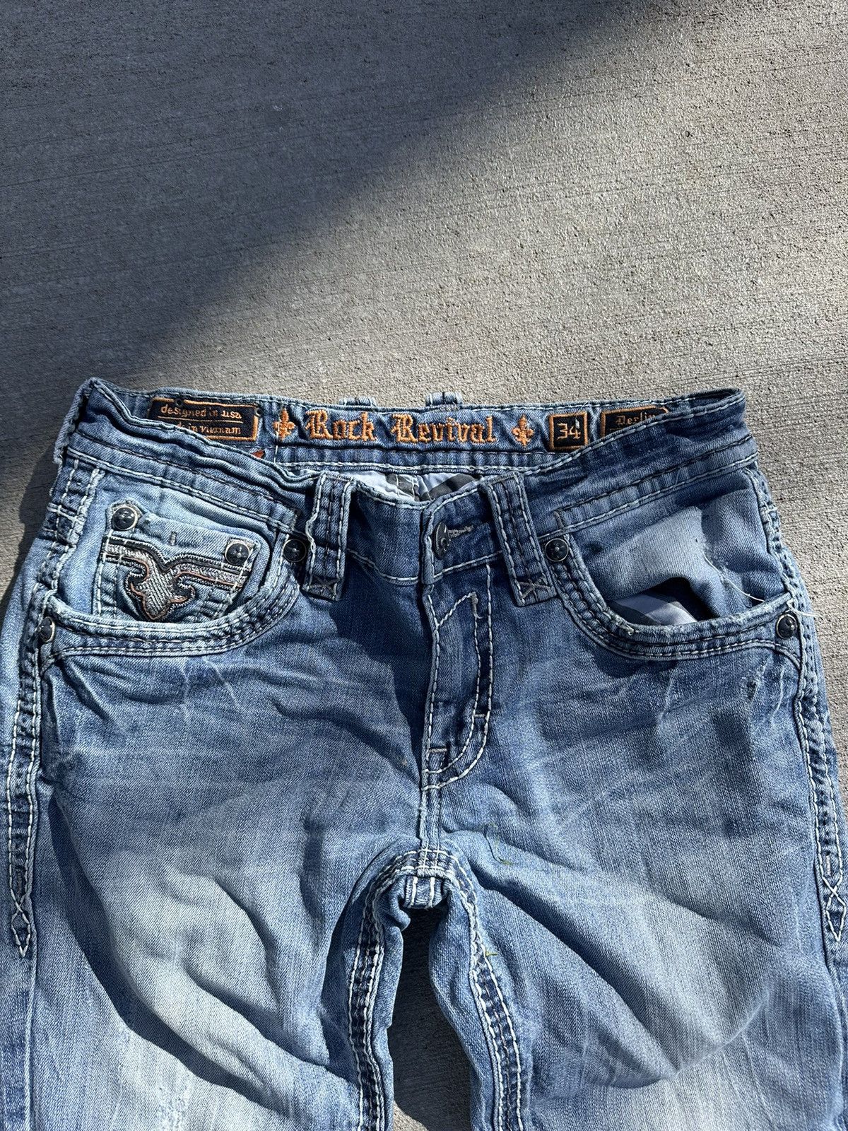 Rock Revival Vintage Rock Revival Blue Denim mens 34 Size US 34 / EU 50 - 6 Thumbnail