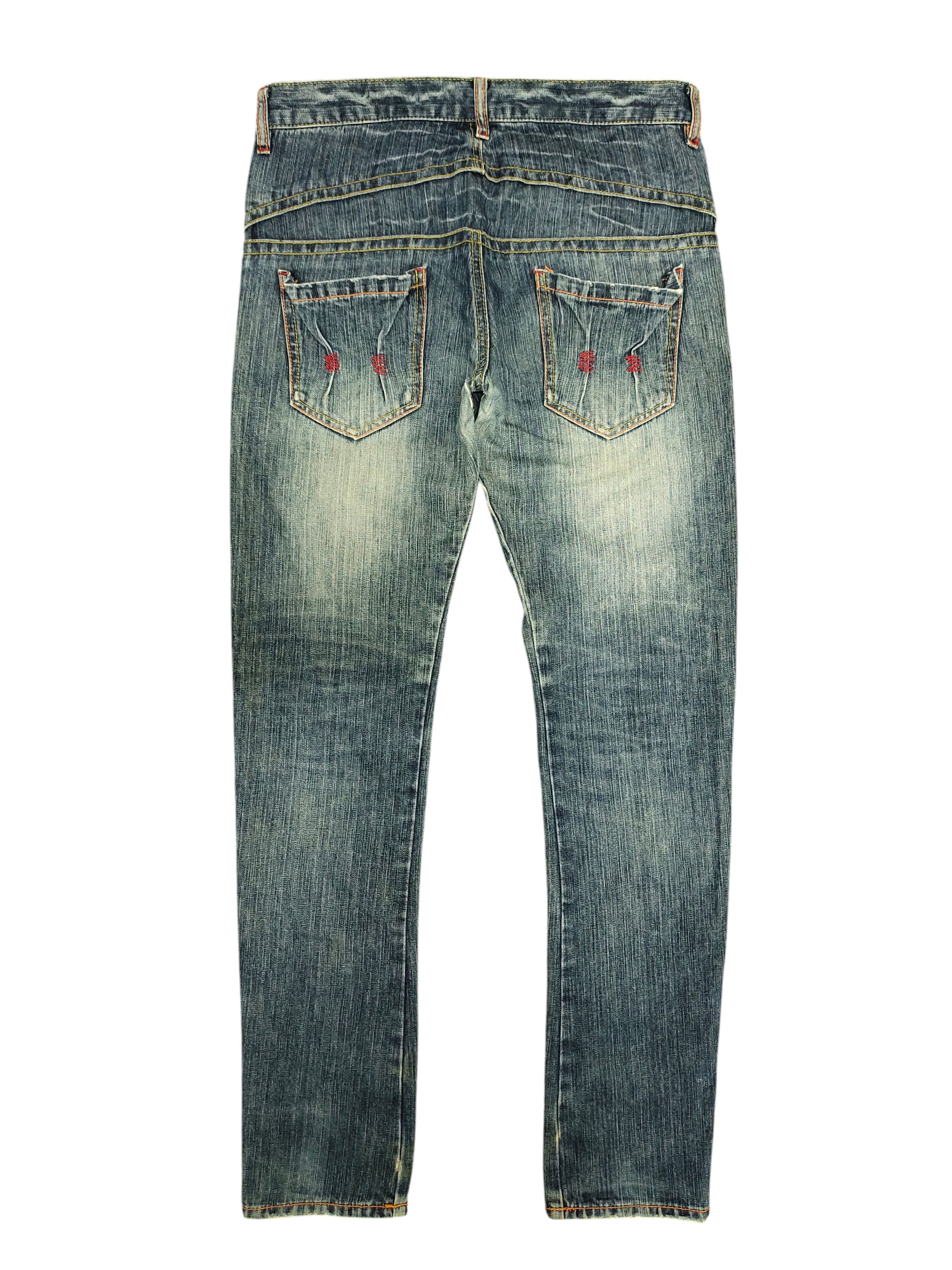 Hysteric Glamour Japanese Brand Tip Top Back Pocket Clawmark Faded Jeans Size US 31 - 8 Thumbnail