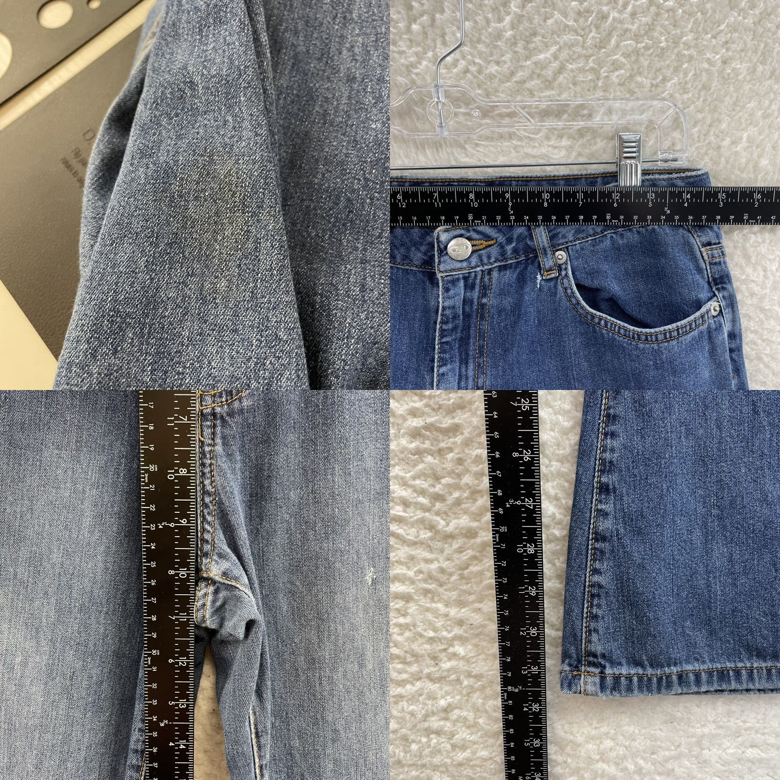 Vintage VINTAGE Bongo Bell Bottom Jeans 8 Mid Rise Blue Cotton 70s Look Womens 8/10 28/29 Size 30" / US 8 / IT 44 - 8 Thumbnail