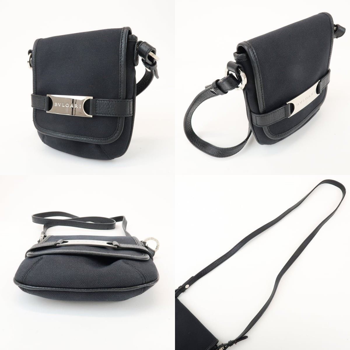 Bvlgari Bvlgari Canvas & Leather Crossbody Bag Black Size ONE SIZE - 3 Thumbnail