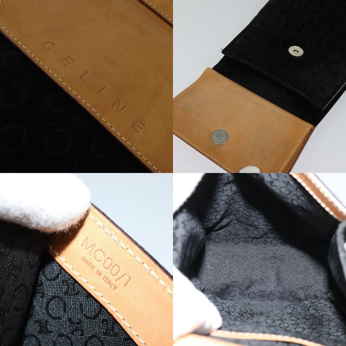 Celine CELINE C Macadam Canvas Shoulder Bag Suede Black Size ONE SIZE - 11 Thumbnail
