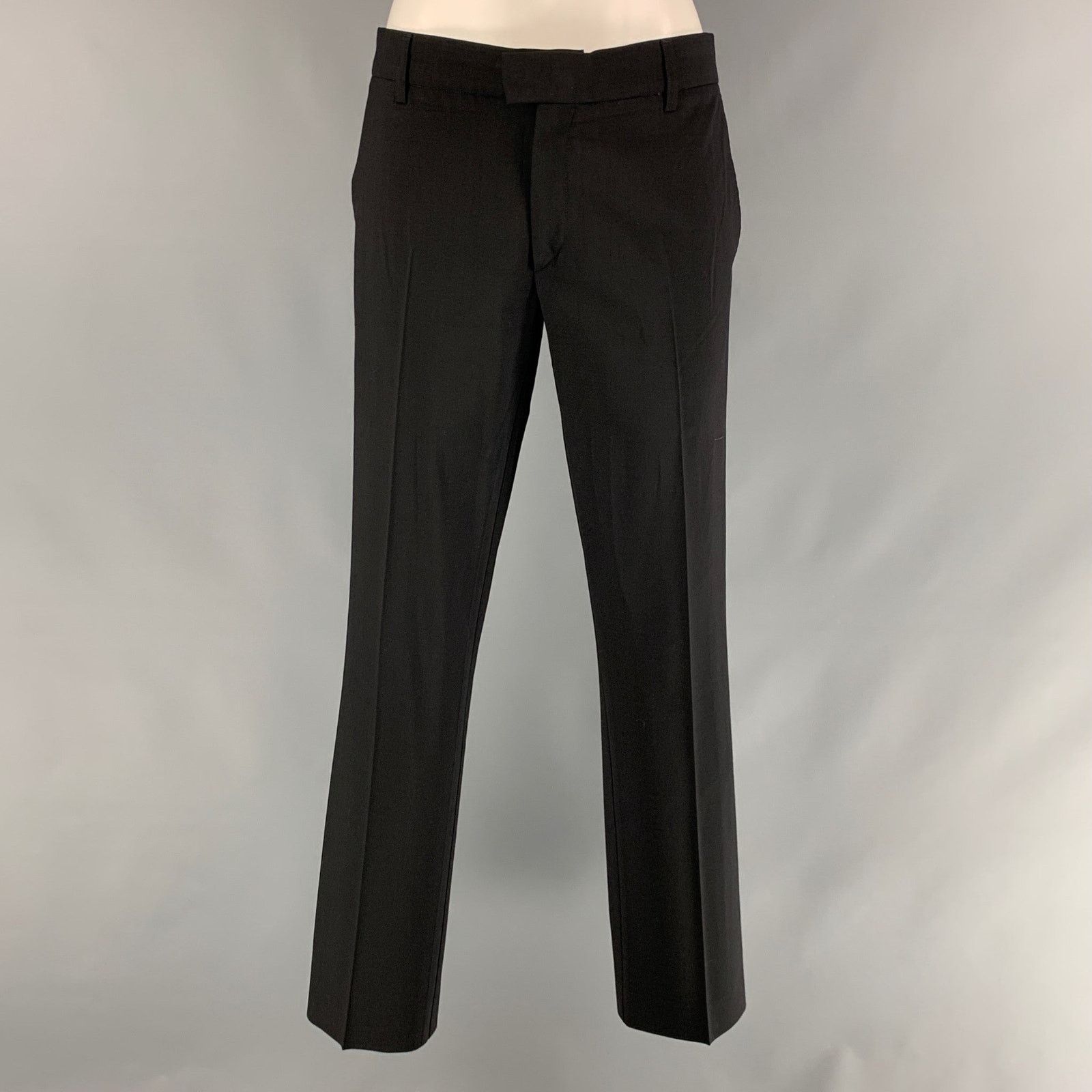 Paul & Joe PAUL & JOE 34 Black Solid Polyester Wool Shawl Collar Suit Size 34R - 5 Thumbnail