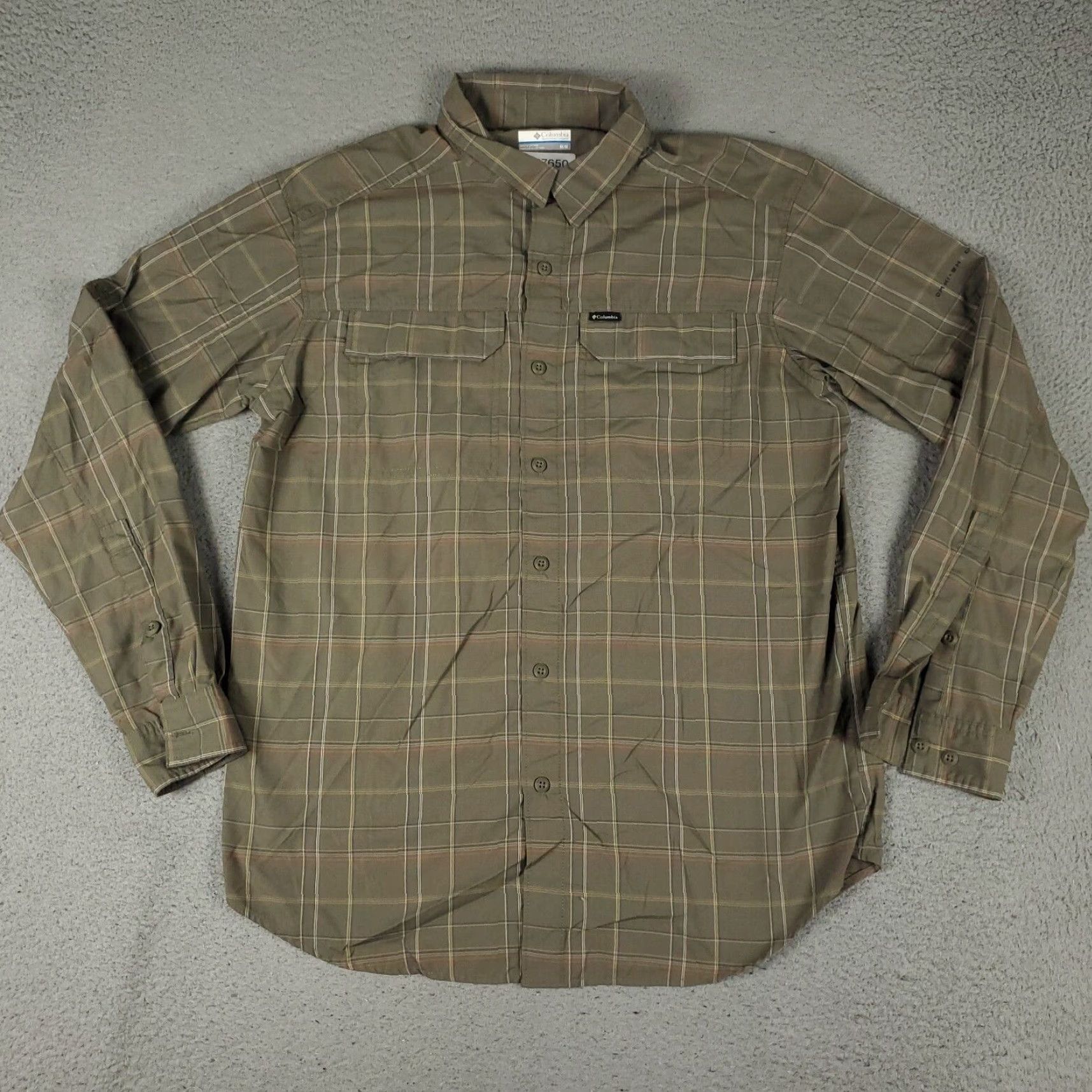 Vintage Columbia Shirt Adult Medium Brown Plaid Nylon Button-Up Long Sleeve Mens Size US M / EU 48-50 / 2 - 2 Thumbnail