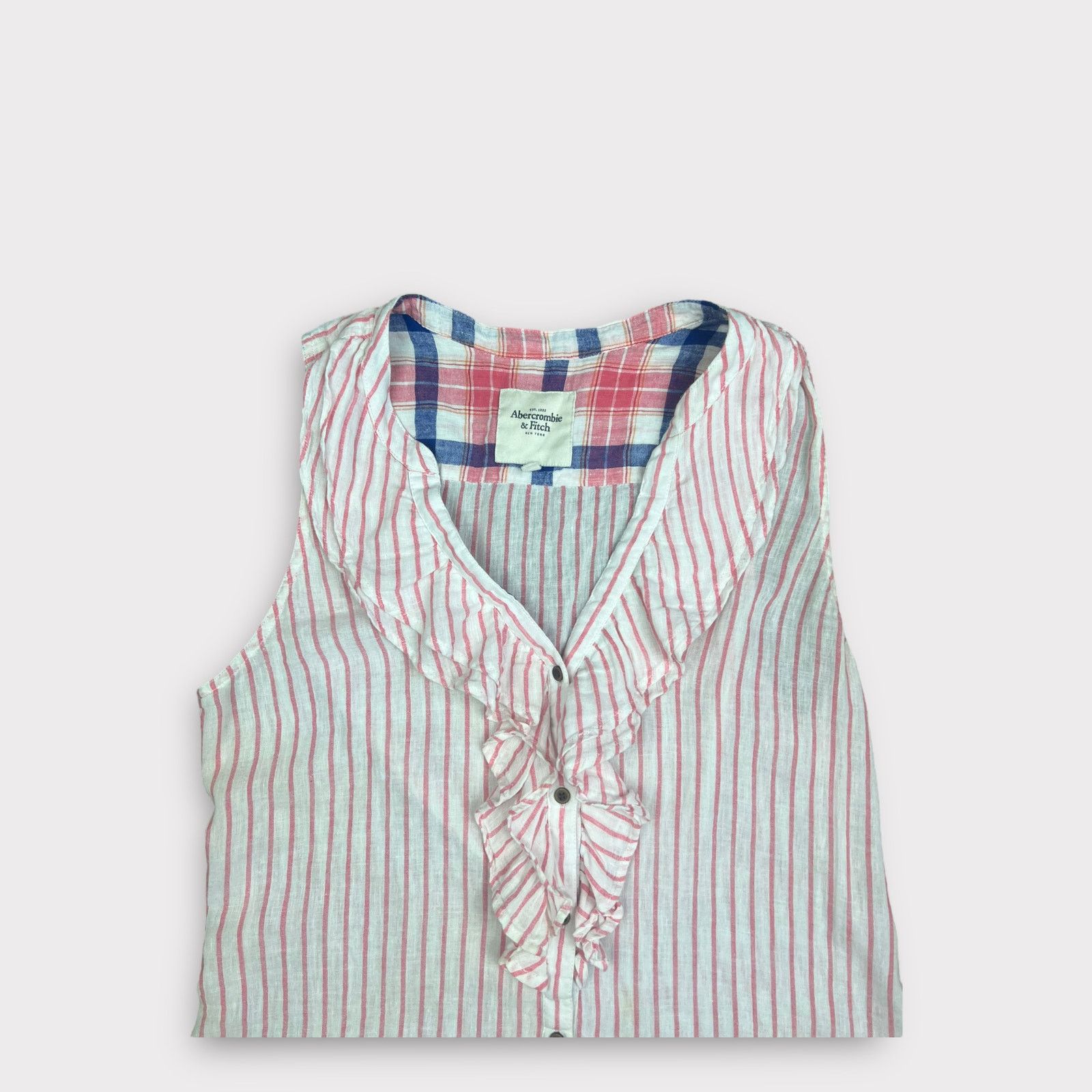 Abercrombie & Fitch Abercrombie and Fitch | Vintage Y2K Linen Blend Striped Top Size M / US 6-8 / IT 42-44 - 6 Thumbnail