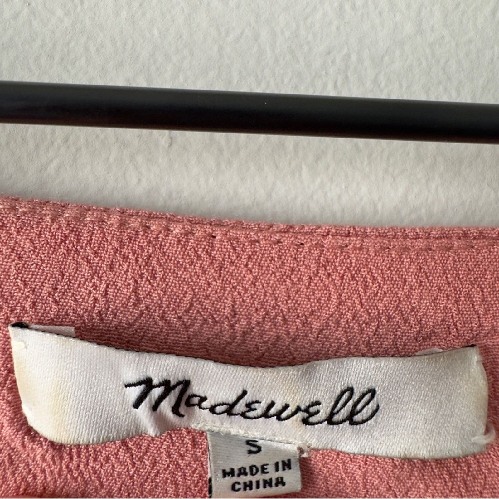 Madewell Madewell Pink Long Sleeve Shift Dress Knee Length Solid EUC Size S / US 4 / IT 40 - 6 Thumbnail