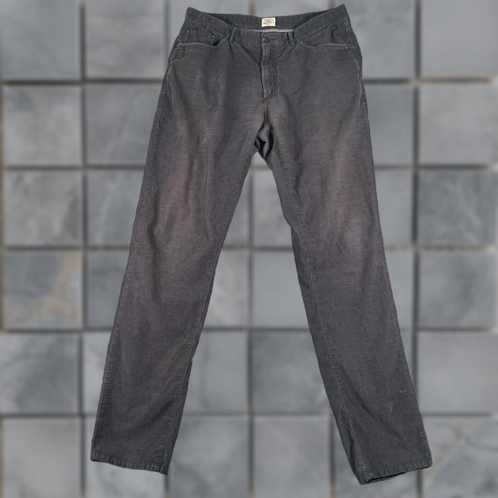 Faherty VINTAGE Faherty Thin Corduroy Pants Men's 33 Gray Stretch 5-Pocket Straight Leg Size US 33 - 1 Thumbnail