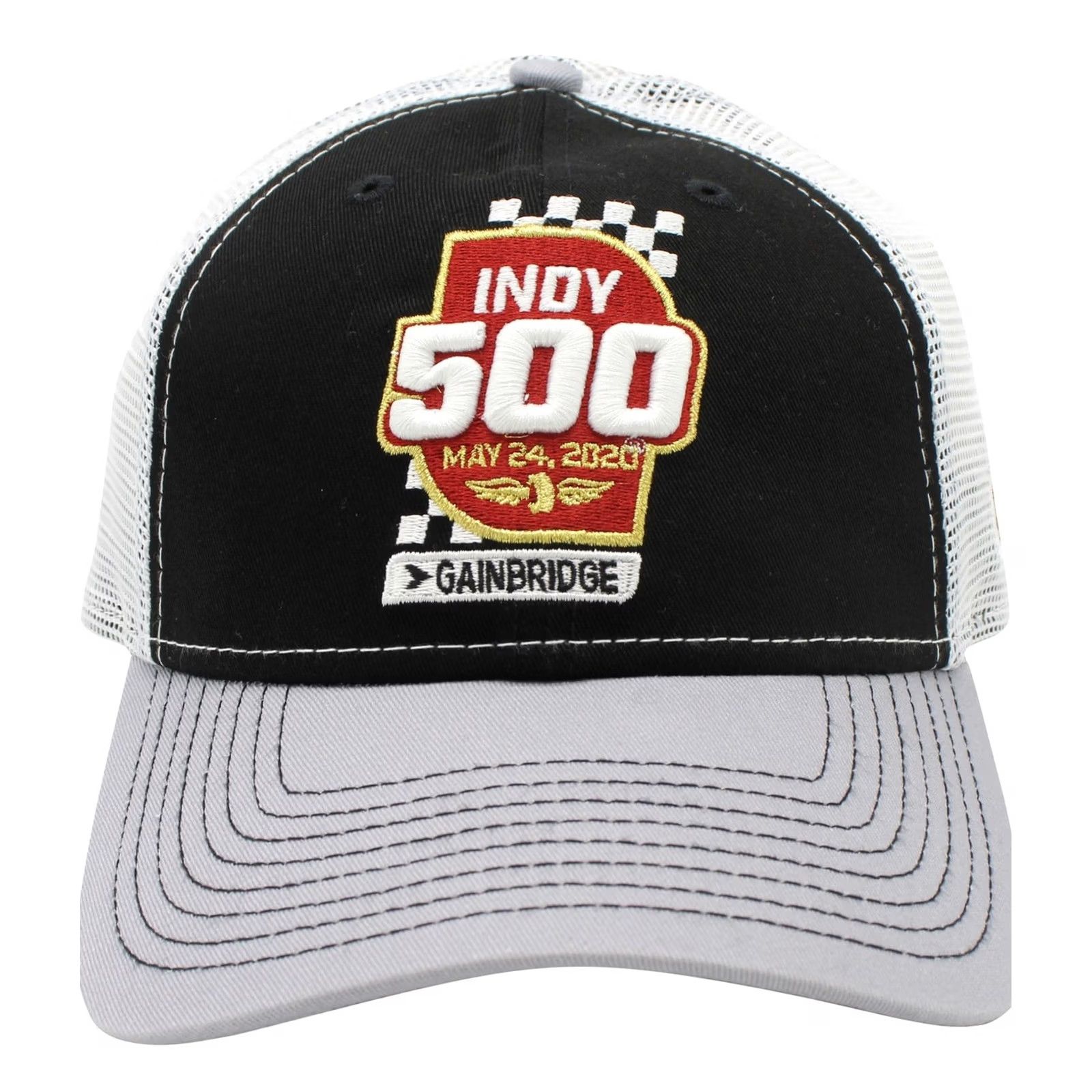 Vintage Indy 500 Mens two-tone Trucker Hat, blkgray, One Size Size ONE SIZE - 4 Thumbnail