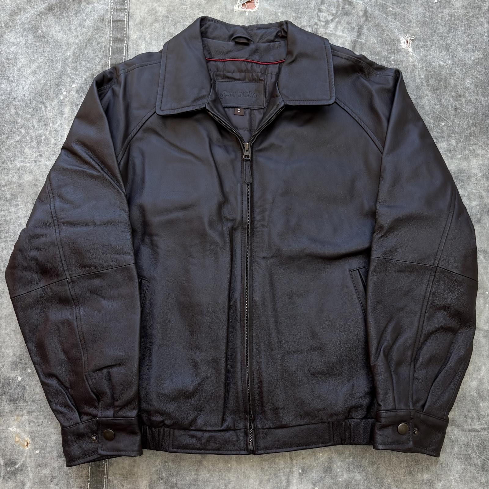 St. Johns Bay Vintage 90s Y2K Dark Brown Leather Flight