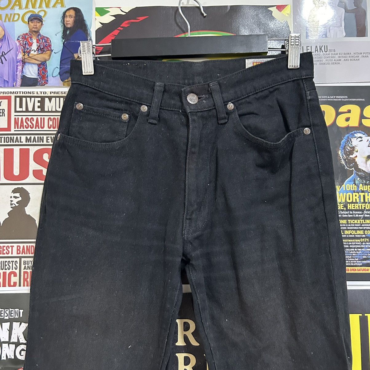 Vintage Vintage 90s Big John Flare Black Denim Size US 28 / EU 44 - 2 Thumbnail