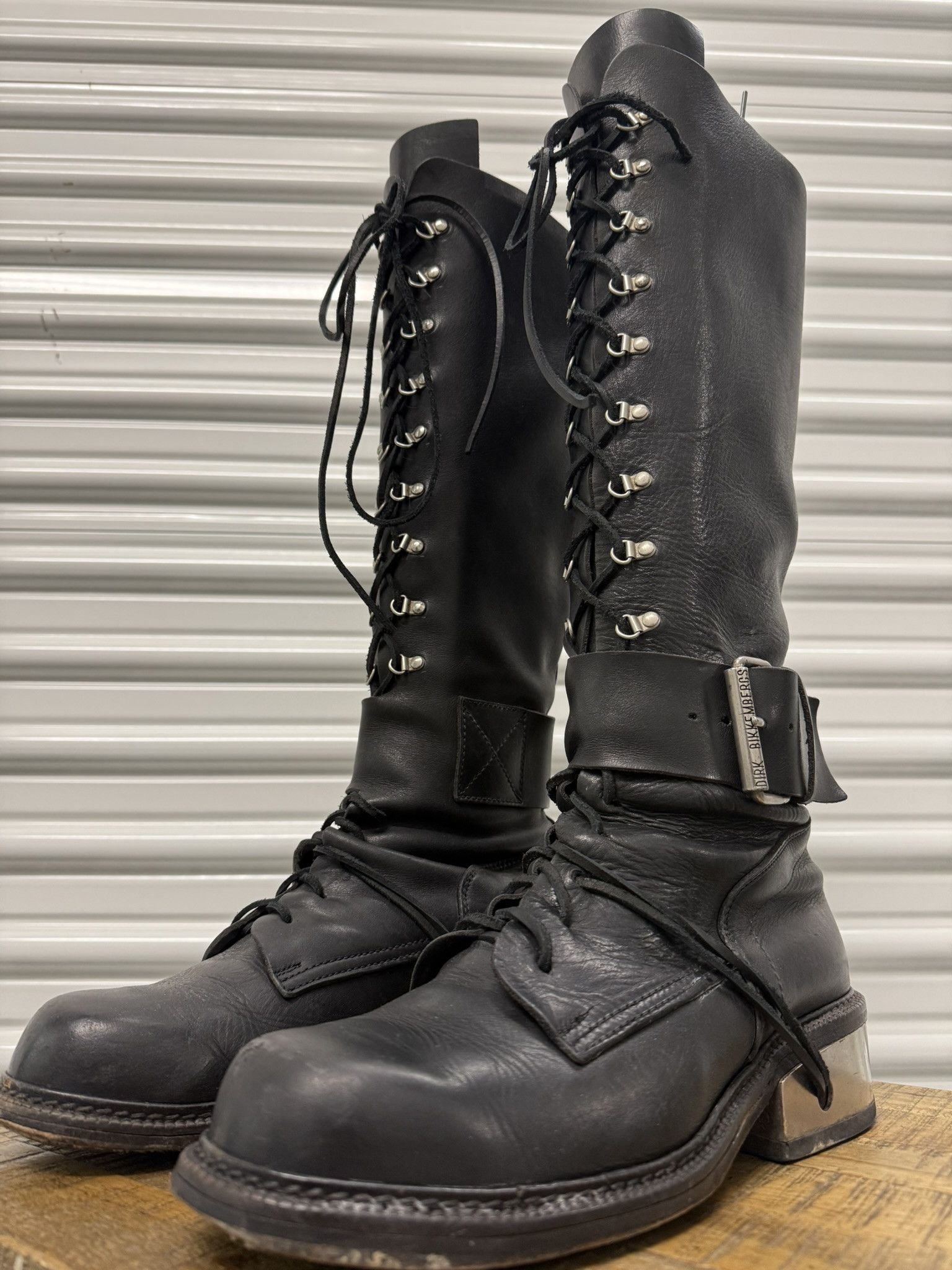 Dirk Bikkembergs Dirk Bikkembergs knee-high buckled Metal Heels Size US 12 / EU 45 - 1 Thumbnail