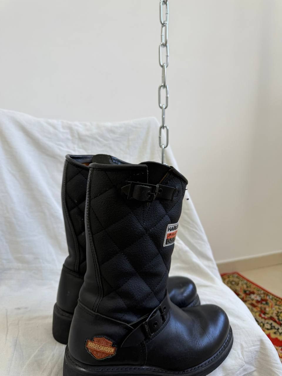Harley Davidson Vintage Harley-Davidson High Boots Leather 90s Boots Y2K Size US 6 / EU 39 - 4 Thumbnail