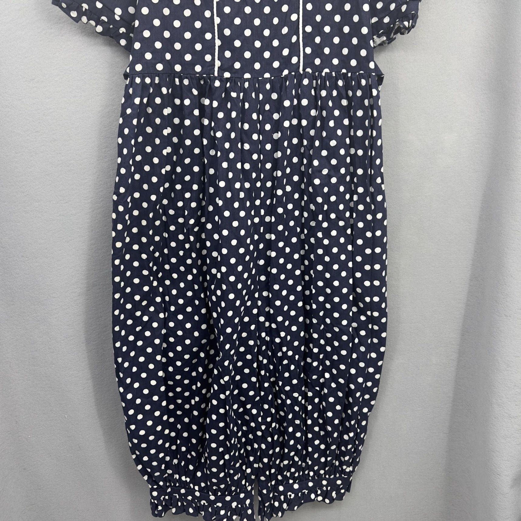 Vintage VINTAGE Suzy Peacock Boutique Romper Womens Small Polka Dot Blue Snap Legs READ Size 28" / US 6 / IT 42 - 3 Thumbnail