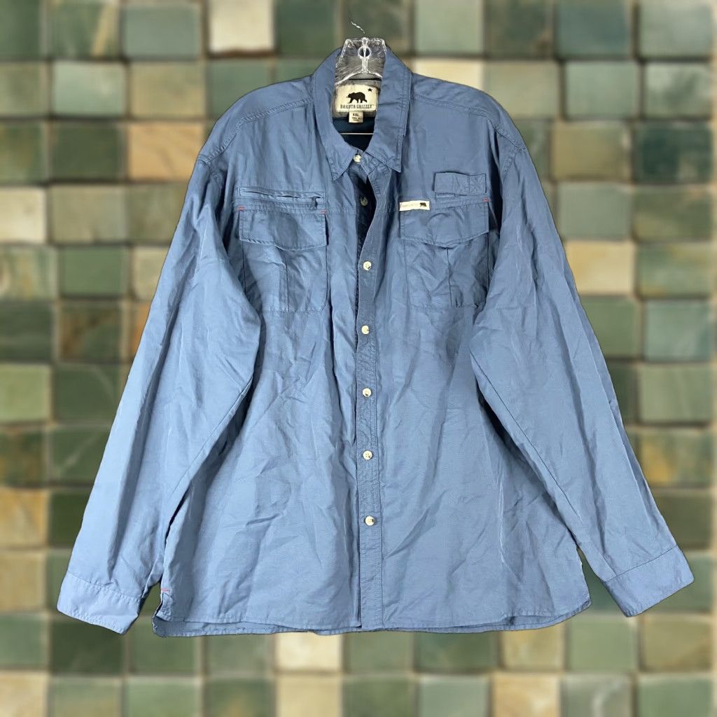 Vintage Dakota Grizzly Button-Up Shirt Men 2XL Long Sleeve Blue Outdoor Outdoor 2XL Mens Size US XXL / EU 58 / 5 - 1 Thumbnail