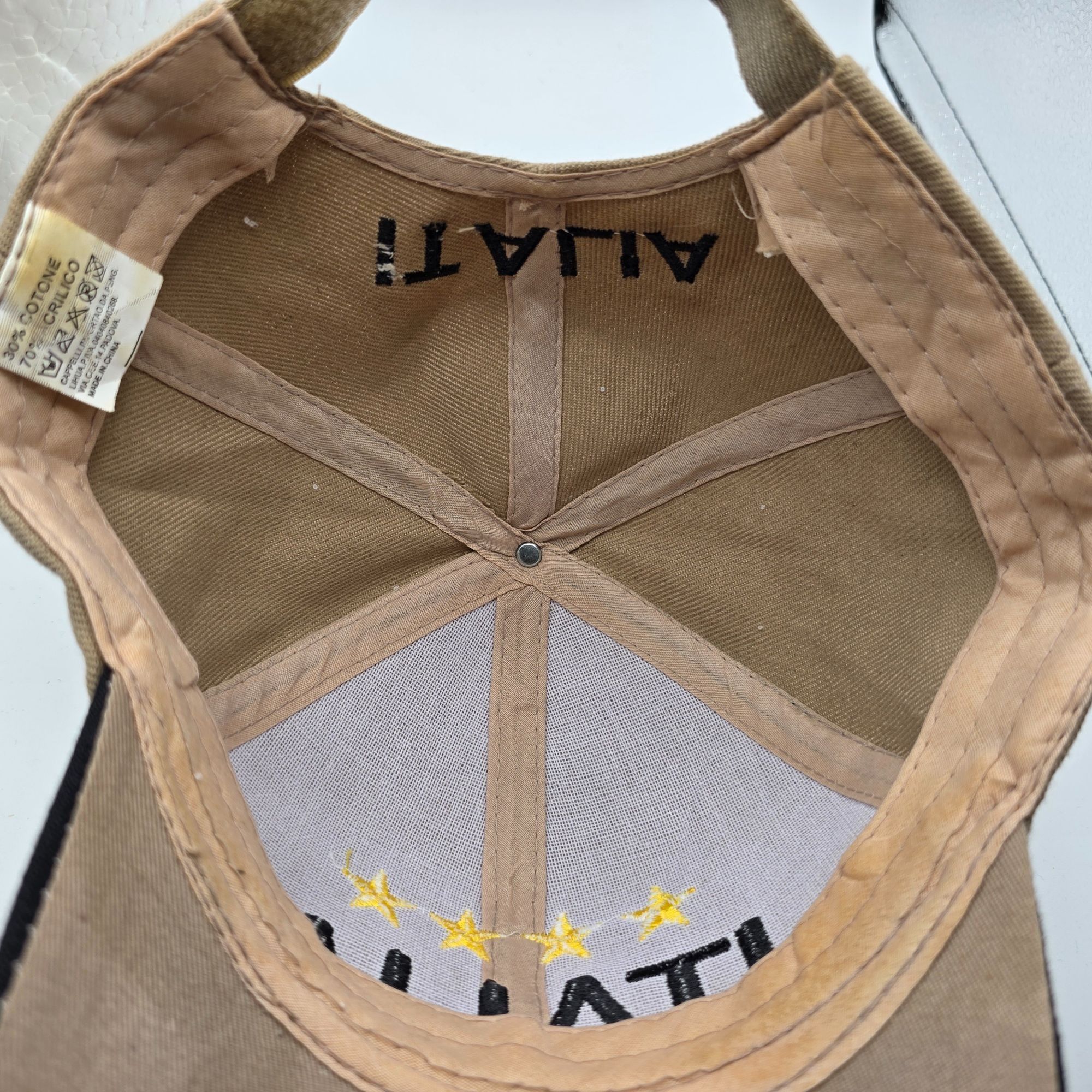 Other Italia Adults Beige Black Baseball Cap Stars Laurel Leaves F Size ONE SIZE - 8 Thumbnail