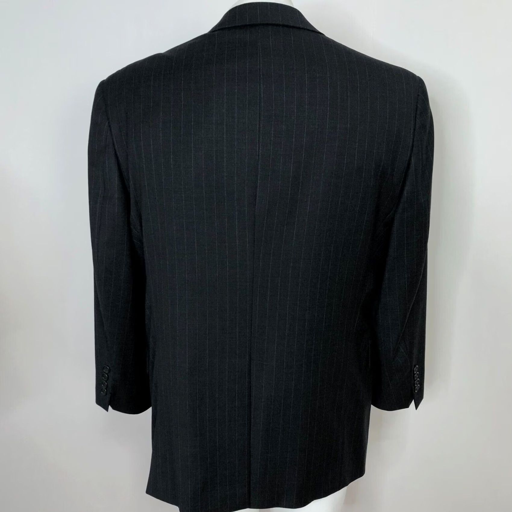 Hart Schaffner Marx Hart Schaffner Marx 100% Wool Two Button Sport Suit Coat Jacket Dark Gray Coat Men 43 Regular Notch Lapel Wool Suit Jacket Size 46R - 5 Thumbnail