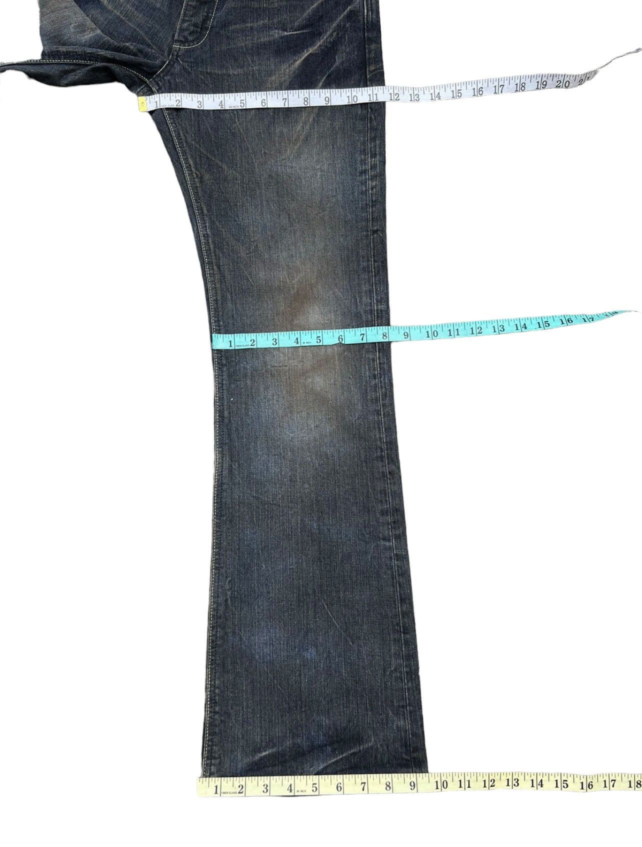 Beams Plus Lee X Abx Japan Distressed Mud Washed Denim Flare Jeans Size US 31 - 4 Thumbnail